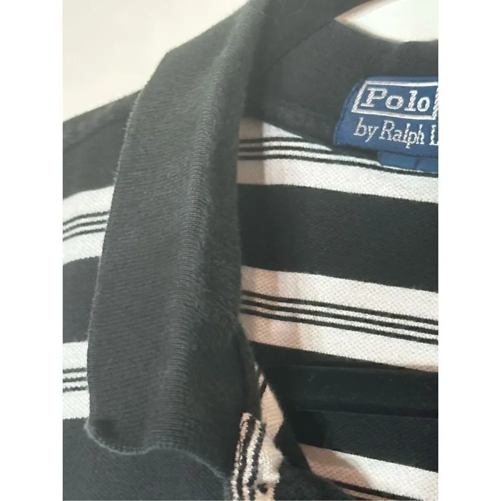 Polo Ralph Lauren black and white striped polo size XXL